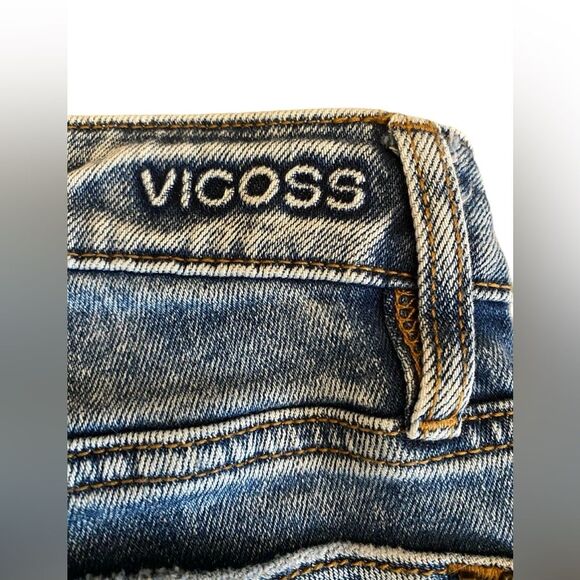 Vigoss Thompson tomboy button up mid rise distressed jeans NWOT size 24 - Picture 10 of 14